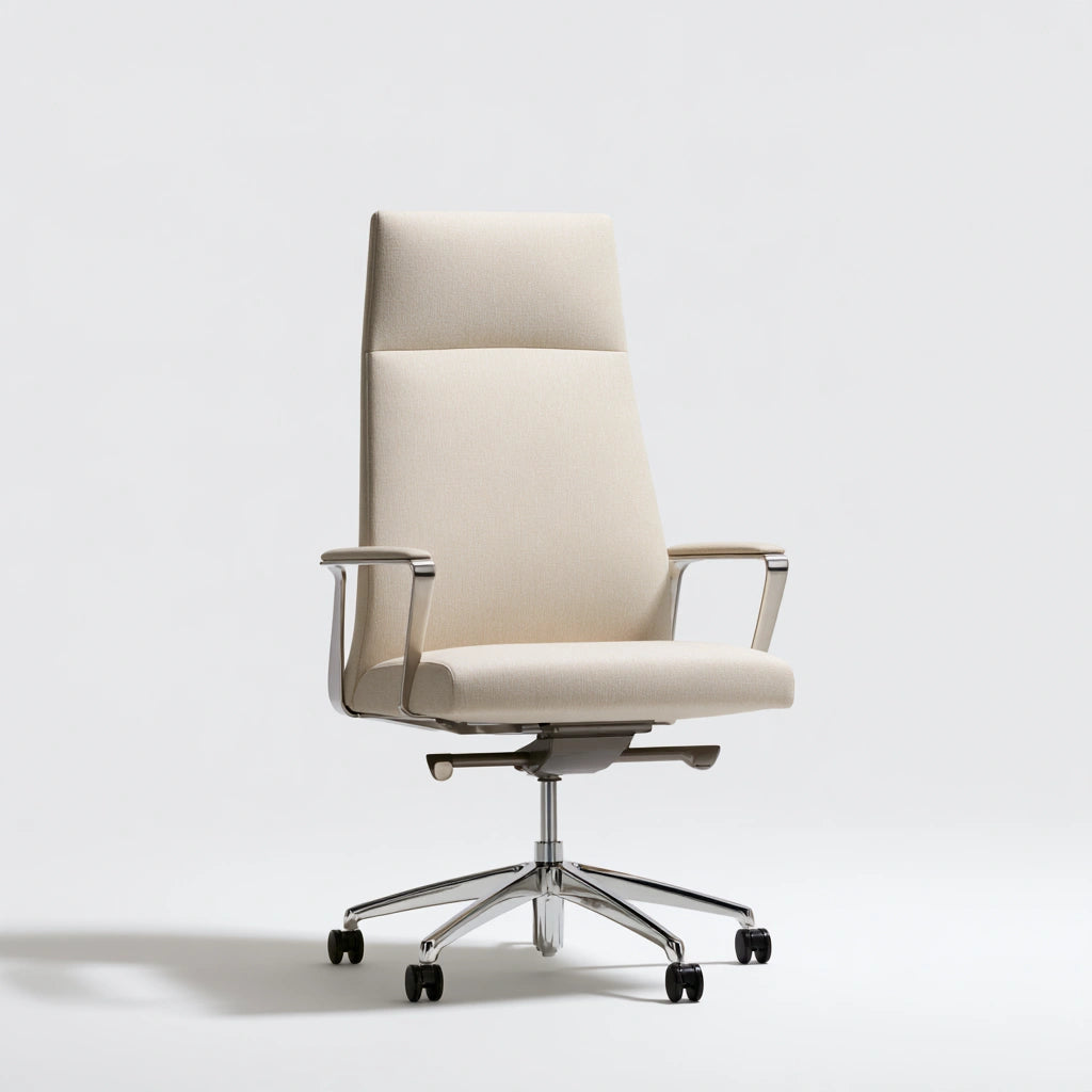 Poltrona ergonomica da ufficio dalle linee essenziali, colore grigio
