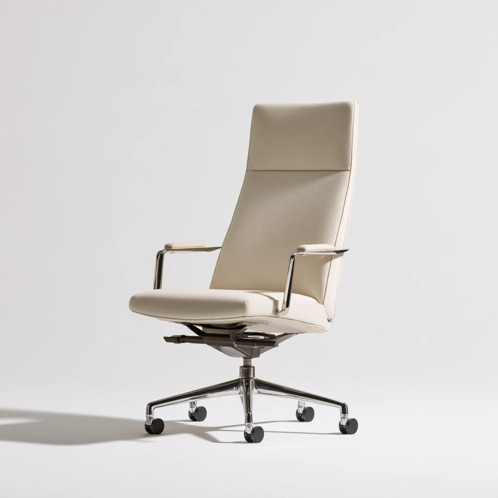 Poltrona ergonomica da ufficio dalle linee essenziali, colore grigio