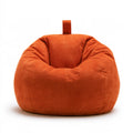 Pouf a sacco con maniglia dalle linee essenziali, colore arancione